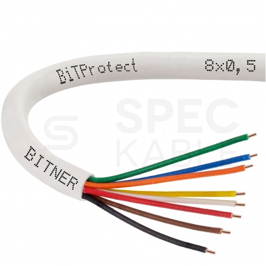 Kabel alarmowy BiTprotect YTDY 8x0,5mm biały 100V domofonowy drut Bitner