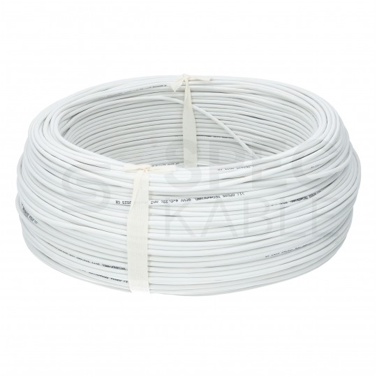 Kabel alarmowy SCYY 4x0,22mm2 biały 150V domofonowy linka Technokabel