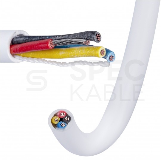 Kabel alarmowy SCYY 4x0,22mm2 biały 150V domofonowy linka Technokabel