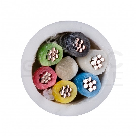 Kabel alarmowy SCYY 6x0,22mm2 biały 150V domofonowy linka Technokabel