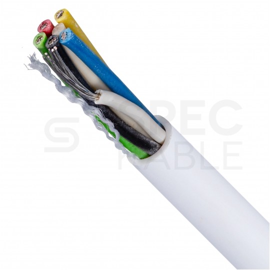 Kabel alarmowy SCYY 6x0,22mm2 biały 150V domofonowy linka Technokabel