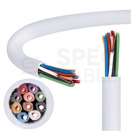 Kabel alarmowy YTDY 10x0,5mm biały 100V domofonowy drut Mercor