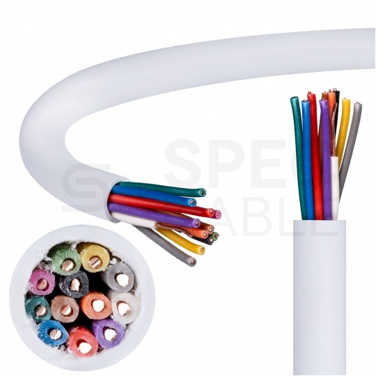 Kabel alarmowy YTDY 12x0,5mm biały 100V domofonowy drut Mercor