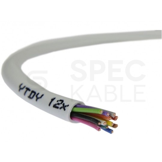 Kabel alarmowy YTDY 12x0,5mm biały 100V domofonowy drut Mercor