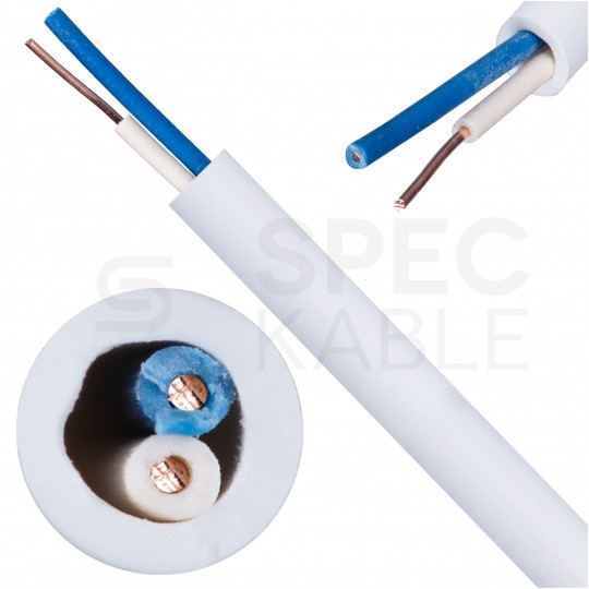 Kabel alarmowy YTDY 2x0,5mm biały 100V domofonowy drut Mercor