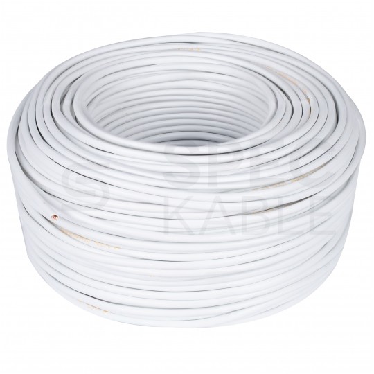 Kabel alarmowy YTDY 6x0,5mm biały 100V domofonowy drut Elektrokabel