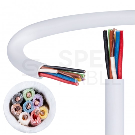 Kabel alarmowy YTDY 8x0,5mm biały 100V domofonowy drut Mercor