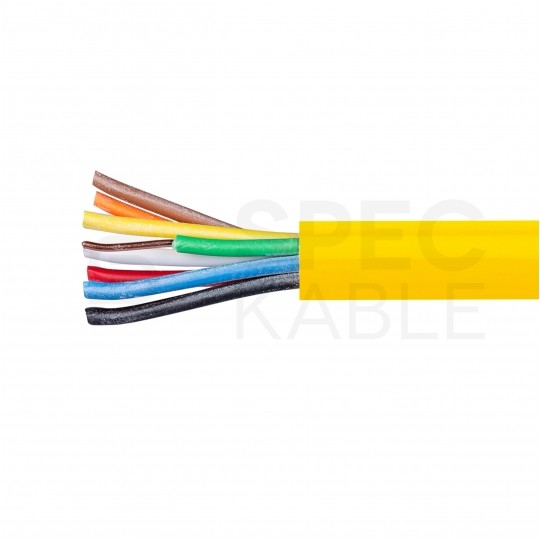 Kabel alarmowy YTDY 8x0,5mm żółty 100V domofonowy bezhalogenowy B2ca drut SATEC
