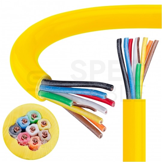 Kabel alarmowy YTDY 8x0,5mm żółty 100V domofonowy bezhalogenowy B2ca drut SATEC