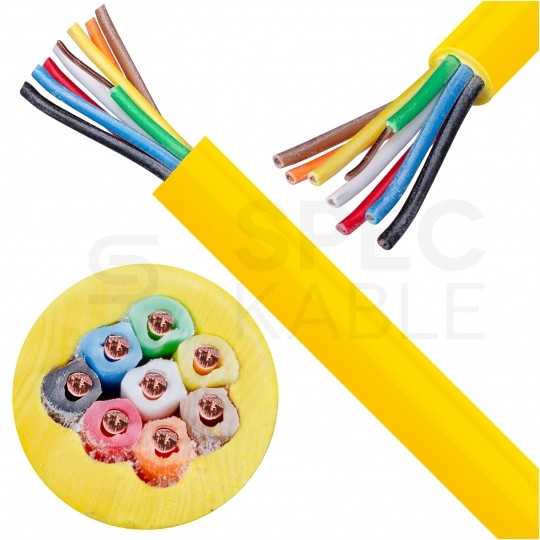 Kabel alarmowy YTDY 8x0,5mm żółty 100V domofonowy bezhalogenowy B2ca drut Satec