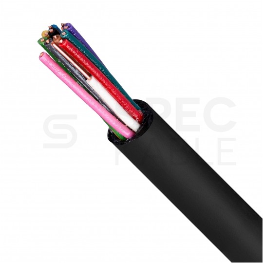 Kabel alarmowy ziemny YTDY 12x0,45mm czarny 100V domofonowy żelowany drut Mercor