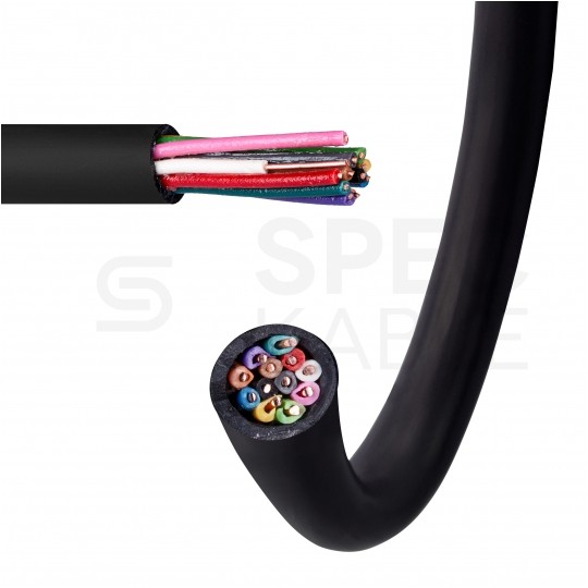 Kabel alarmowy ziemny YTDY 12x0,45mm czarny 100V domofonowy żelowany drut Mercor