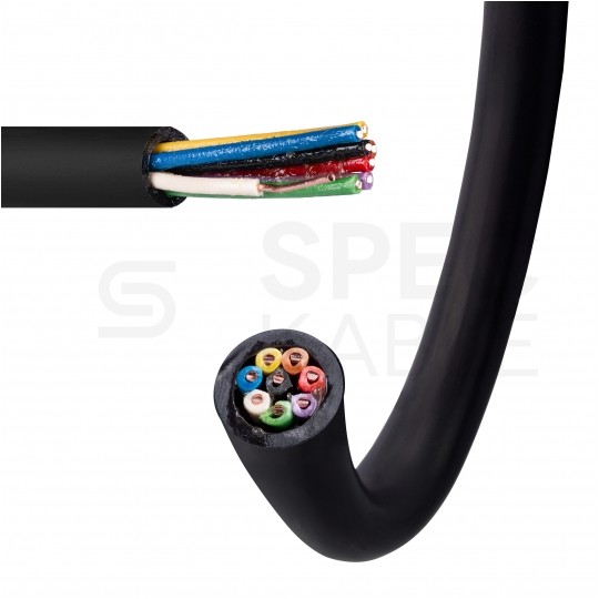 Kabel alarmowy ziemny YTDY 8x0,45mm czarny 100V domofonowy żelowany drut Mercor