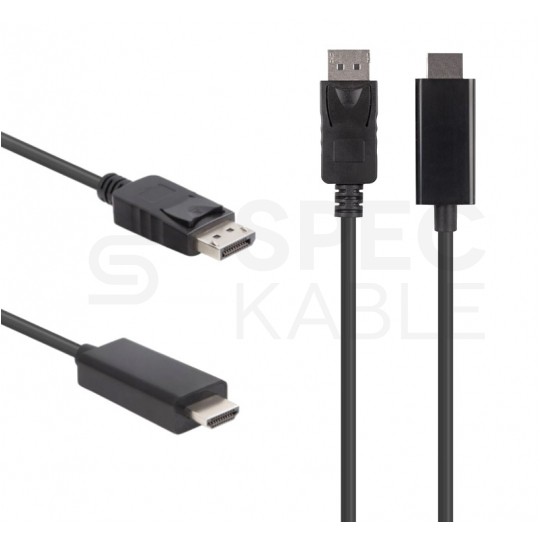 Kabel DisplayPort 1.1 / HDMI FHD@60 (wtyk / wtyk) czarny 3m LANBERG