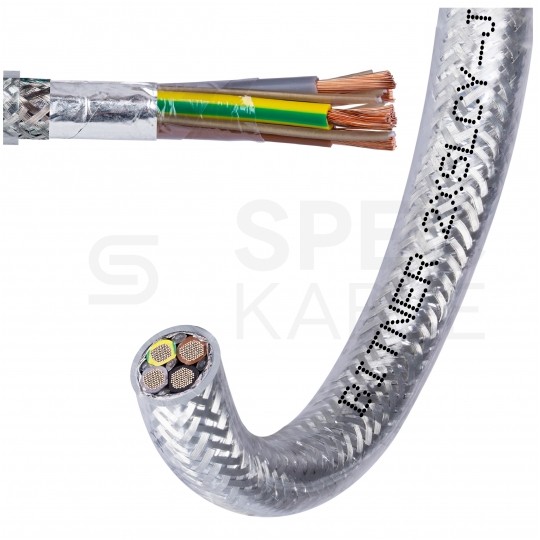 Kabel do falowników BiTservo 2XSLCY-J 4x10mm2 transparentny 0,6/1kV podwójnie ekranowany EMC linka Bitner