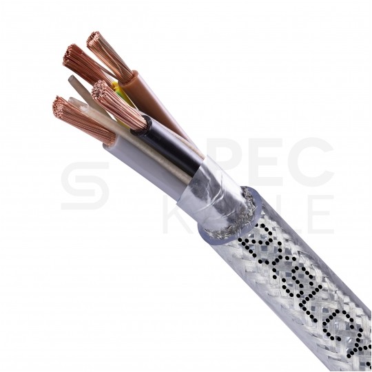 Kabel do falowników BiTservo 2XSLCY-J 4x6mm2 transparentny 0,6/1kV podwójnie ekranowany EMC linka Bitner