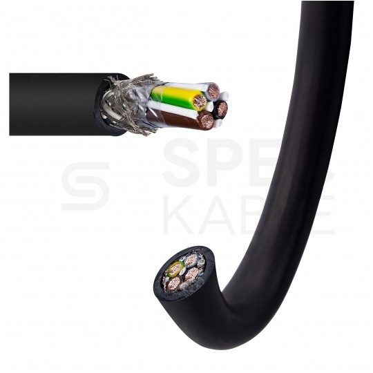 Kabel do falowników TOPFLEX-EMV-UV 2YSLCYK-J 4x2,5mm2 czarny 0,6/1kV zewnętrzny podwójnie ekranowany EMC linka Helukabel