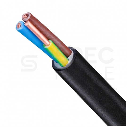 Kabel energetyczny TECHNOPOWER N2XH-J 3x1,5mm2 czarny 0,6/1kV zewnętrzny bezhalogenowy B2ca drut Technokabel