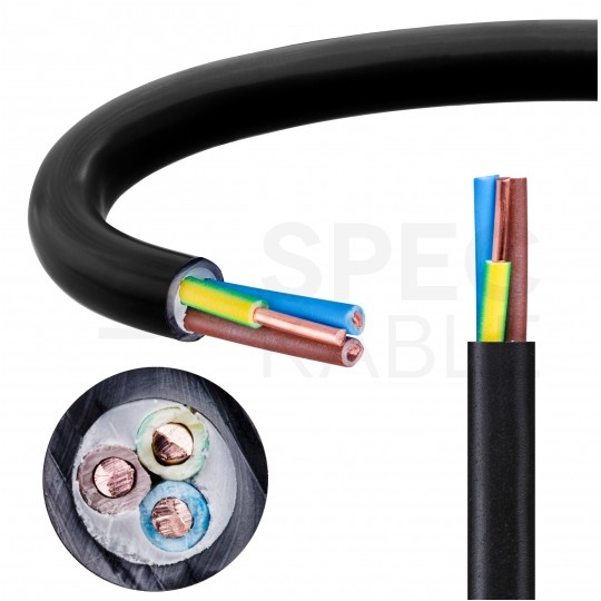 Kabel energetyczny TECHNOPOWER N2XH-J 3x1,5mm2 czarny 0,6/1kV zewnętrzny bezhalogenowy B2ca drut Technokabel