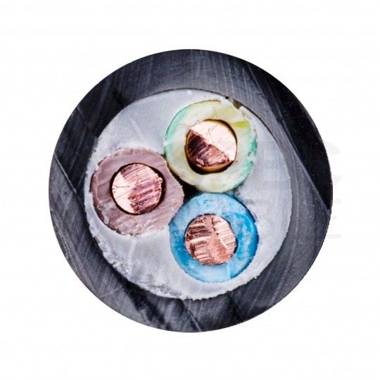 Kabel energetyczny TECHNOPOWER N2XH-J 3x1,5mm2 czarny 0,6/1kV zewnętrzny bezhalogenowy B2ca drut Technokabel