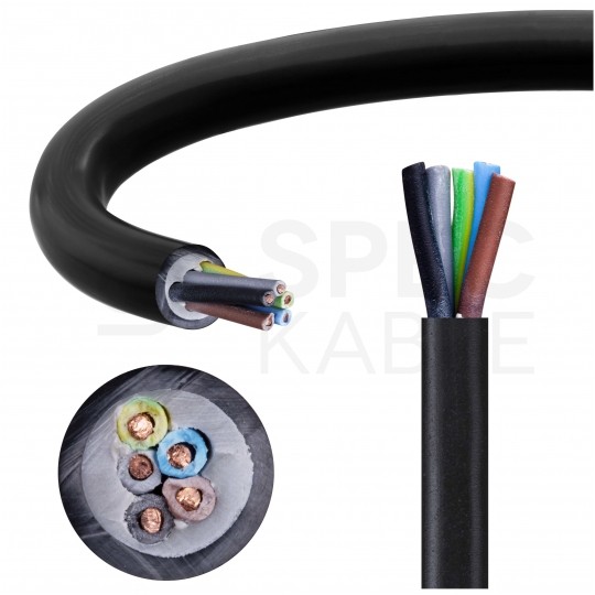 Kabel energetyczny TECHNOPOWER N2XH-J 5x1,5mm2 czarny 0,6/1kV zewnętrzny bezhalogenowy B2ca drut Technokabel