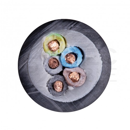 Kabel energetyczny TECHNOPOWER N2XH-J 5x2,5mm2 czarny 0,6/1kV zewnętrzny bezhalogenowy B2ca drut Technokabel