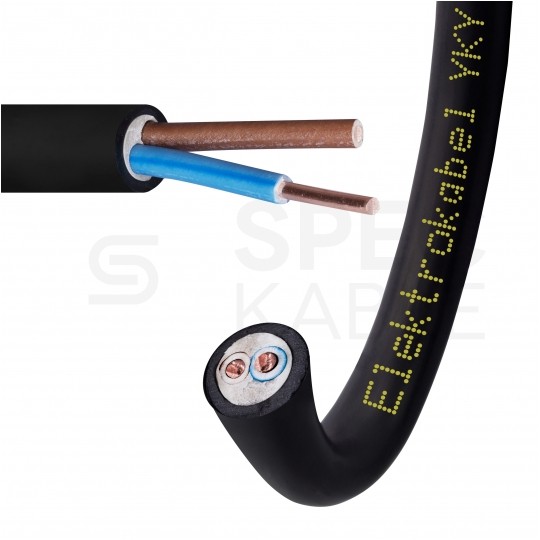 Kabel energetyczny ziemny YKY 2x1mm2 czarny 0,6/1kV drut Elektrokabel