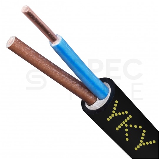Kabel energetyczny ziemny YKY 2x2,5mm2 czarny 0,6/1kV drut Elektrokabel