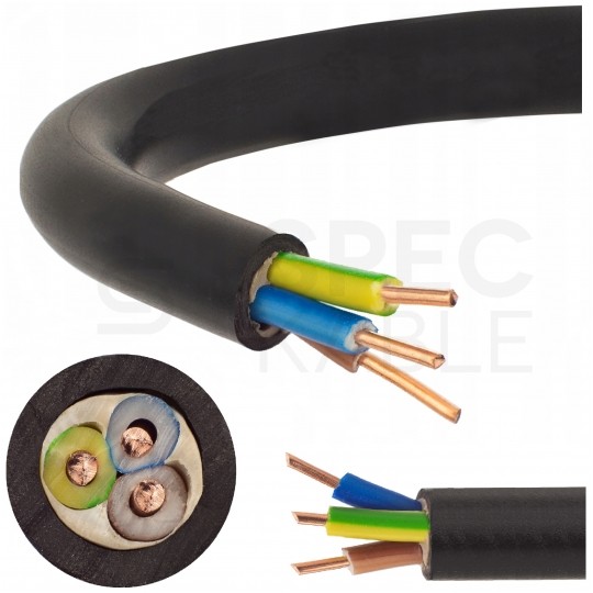 Kabel energetyczny ziemny YKY 3x1,5mm2 czarny 0,6/1kV drut Elektrokabel