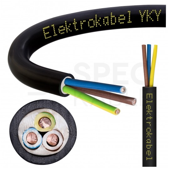 Kabel energetyczny ziemny YKY 3x1mm2 czarny 0,6/1kV drut Elektrokabel