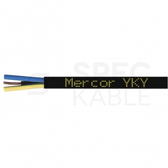 Kabel energetyczny ziemny YKY 3x2,5mm2 czarny 0,6/1kV drut Mercor