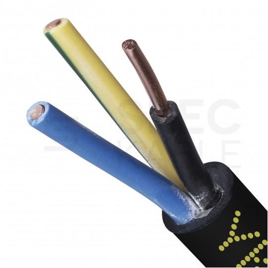Kabel energetyczny ziemny YKY 3x2,5mm2 czarny 0,6/1kV drut Mercor