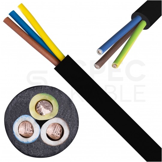Kabel energetyczny ziemny YKY 3x2,5mm2 czarny 0,6/1kV drut NKT krążek 100m