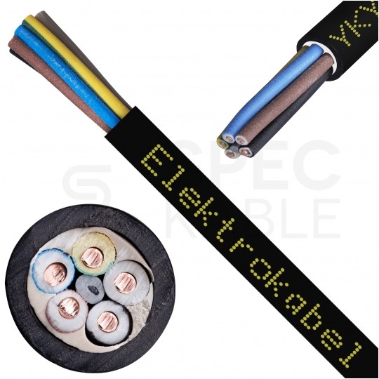 Kabel energetyczny ziemny YKY 5x10mm2 czarny 0,6/1kV drut Elektrokabel