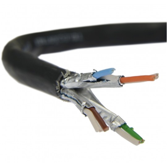 Kabel FTP kat.7 S/FTP 4x2x0,46 linka czarna LSOH Telegärtner