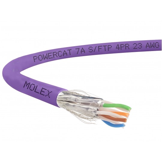 Kabel FTP kat.7A S/FTP 4x2x0,57 fioletowy LSOH Molex