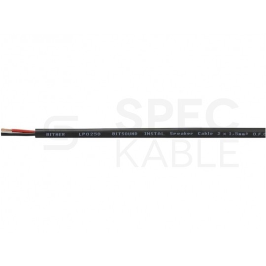 Kabel głośnikowy BiTsound INSTAL 2x1,5mm2 Cu OFC zewnętrzny ziemny czarny Bitner