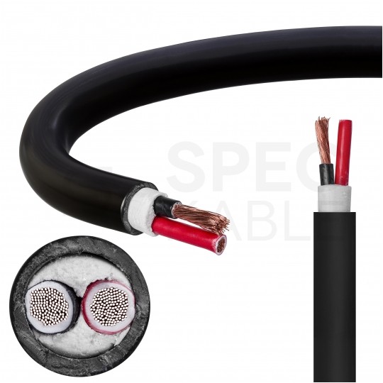 Kabel głośnikowy BiTsound INSTAL 2x2,5mm2 Cu OFC zewnętrzny B2ca bezhalogenowy LSOH czarny Bitner