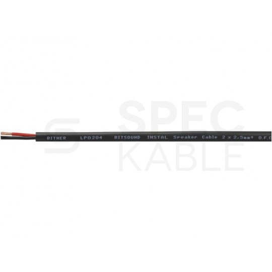 Kabel głośnikowy BiTsound INSTAL 2x2,5mm2 Cu OFC zewnętrzny ziemny czarny Bitner