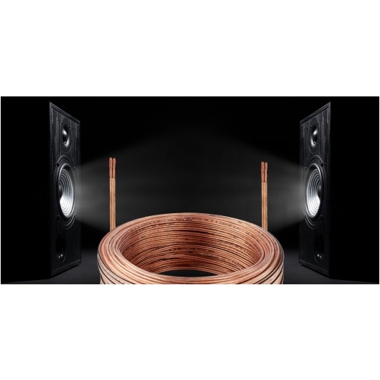 Kabel głośnikowy BiTsound PGY-p 2x2,5mm2 Cu OFC płaski transparentny Bitner