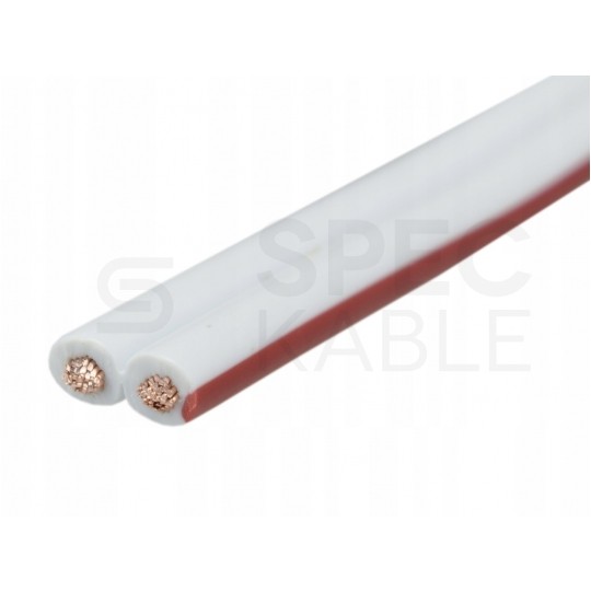 Kabel głośnikowy płaski SMYp 2x0,5mm2 Cu biały Elektrokabel