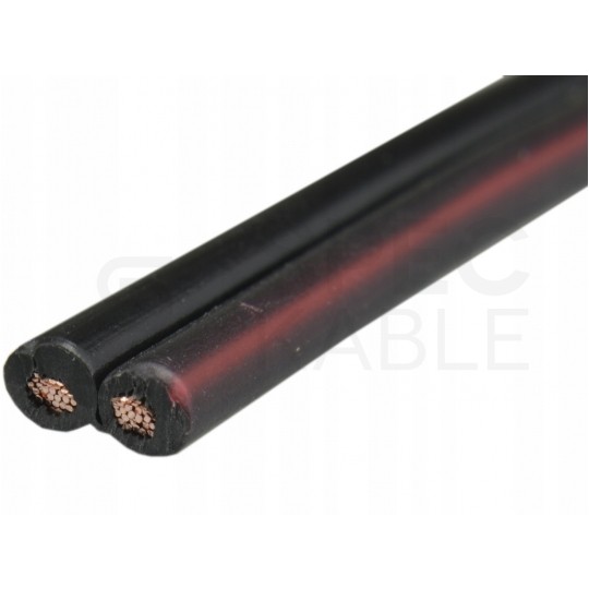 Kabel głośnikowy płaski SMYp 2x0,5mm2 Cu czarny Elektrokabel