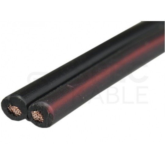 Kabel głośnikowy płaski SMYp 2x0,5mm2 Cu czarny Mercor