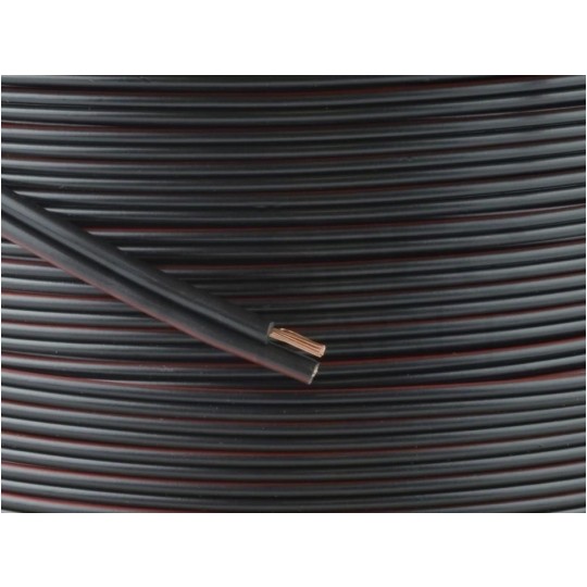 Kabel głośnikowy płaski SMYp 2x0,75mm2 Cu czarny Mercor