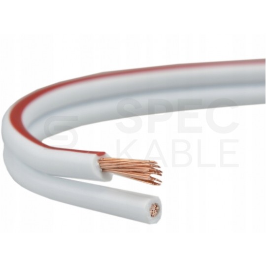 Kabel głośnikowy płaski SMYp 2x1mm2 Cu biały Elektrokabel