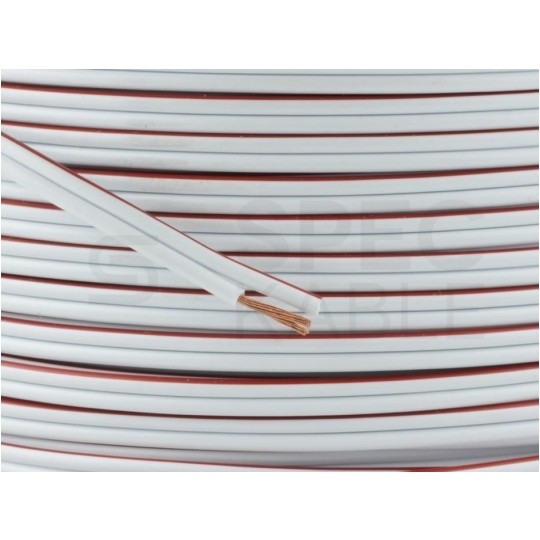 Kabel głośnikowy płaski SMYp 2x1mm2 Cu biały Mercor