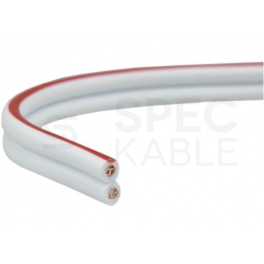 Kabel głośnikowy płaski SMYp 2x1mm2 Cu biały Mercor