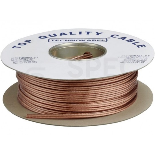 Kabel głośnikowy płaski TLgYp 2x1,5mm2 Cu OFC transparentny Technokabel