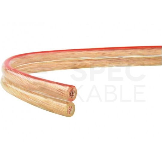 Kabel głośnikowy płaski TLgYp 2x2,5mm2 Cu transparentny Mercor