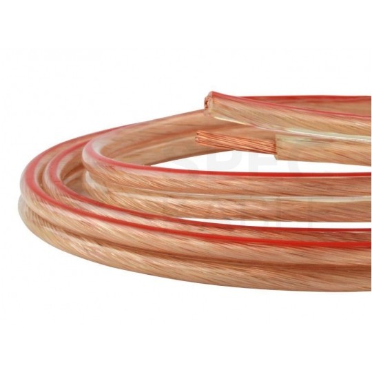 Kabel głośnikowy płaski TLgYp 2x4mm2 Cu transparentny Mercor